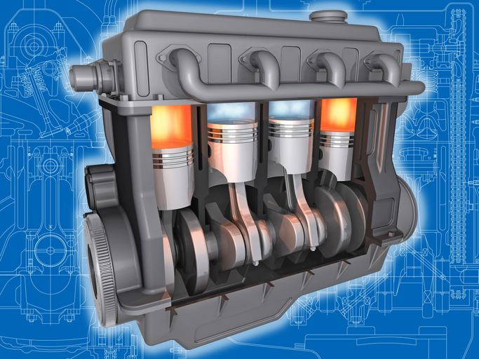 Combustion engine simulation for the calculation of elastohydrodynamic pressure.