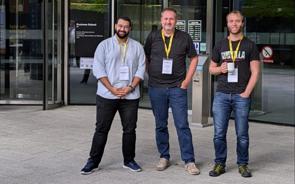 Ahmed AlShenoudy, Stefan Thumfart und Bertram Sabrowsky-Hirsch auf der MIUA 2024 in Manchester (Medical Image Understanding and Analysis (MIUA) Conference 2024)